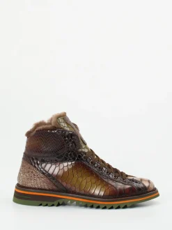 Konstantin Starke – Schnürboots aus geprägtem Leder braun