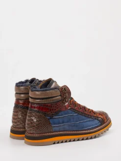 Konstantin Starke – Schnürboots aus Leder mit Kroko-Optik