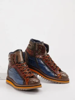 Konstantin Starke – Schnürboots aus Leder mit Kroko-Optik