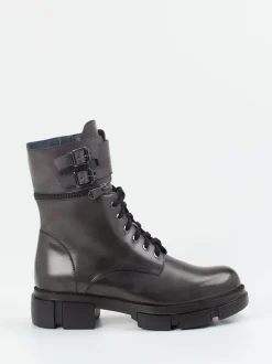 Konstantin Starke – Schnürboots aus Kalbleder grau