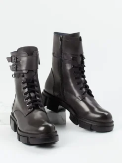 Konstantin Starke – Schnürboots aus Kalbleder grau
