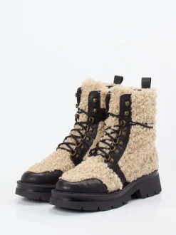 Konstantin Starke – Schnürboots aus Textil in Beige