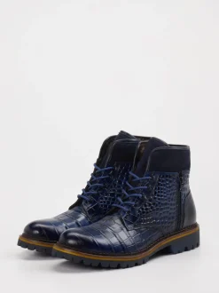 Konstantin Starke – Schnürboots aus Leder in Tintenblau