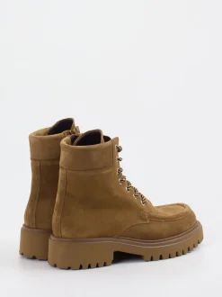 Konstantin Starke – Schnürboots aus Veloursleder cognac