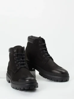 Konstantin Starke – Schnürboots aus Nubukleder Schwarz