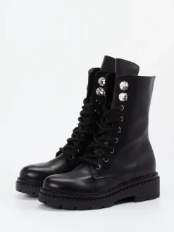 Konstantin Starke – Schnürboots aus Kalbleder Schwarz