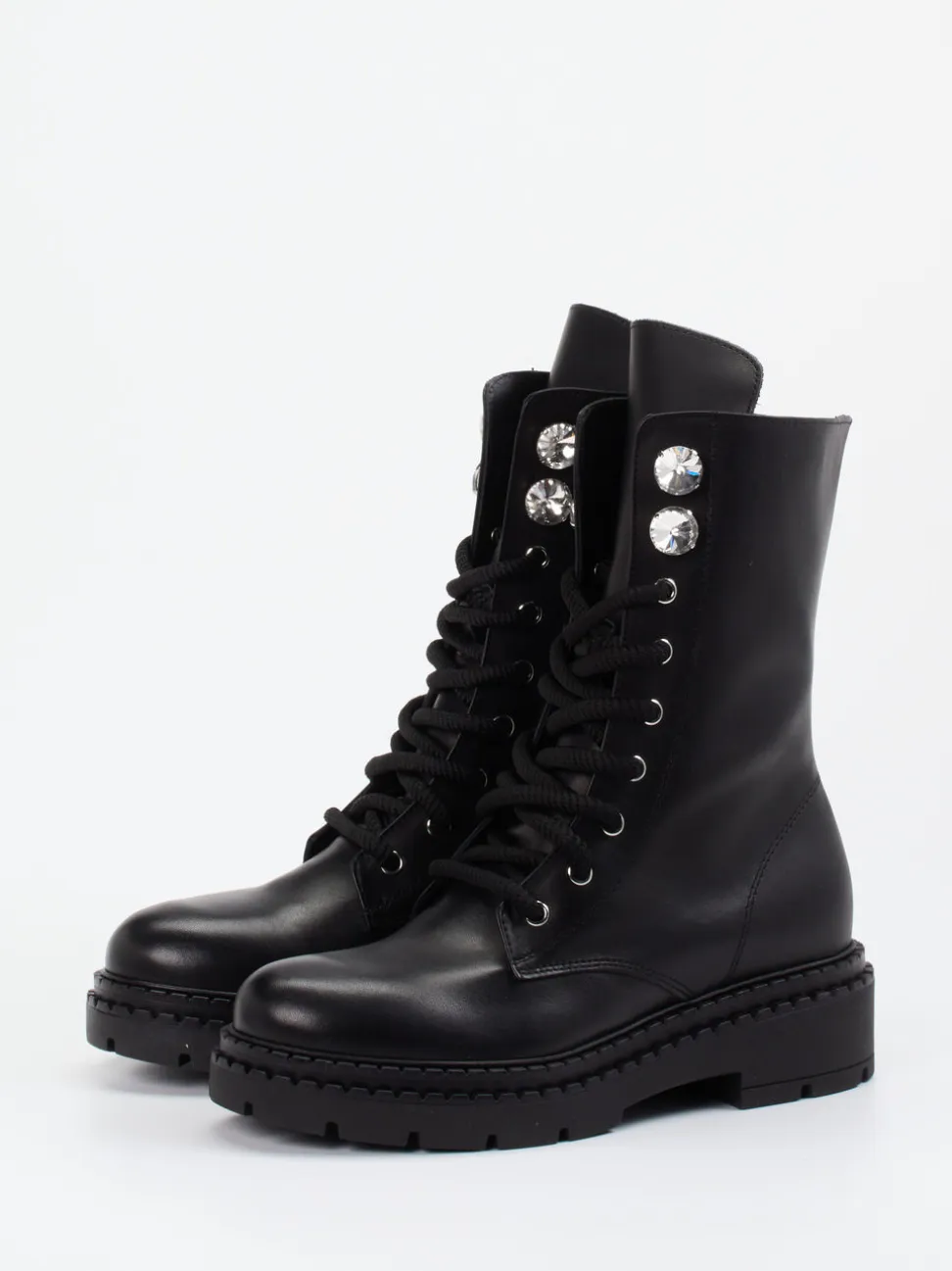 Konstantin Starke – Schnürboots aus Kalbleder Schwarz