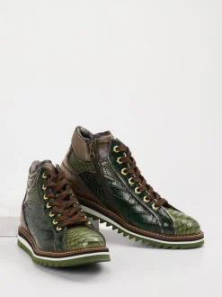 Konstantin Starke – Schnürboots aus Leder in Kroko-Optik
