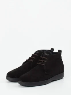 Konstantin Starke – Schnürboots aus Veloursleder schwarz