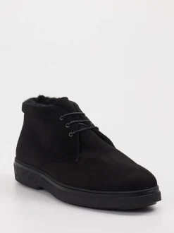 Konstantin Starke – Schnürboots aus Veloursleder schwarz