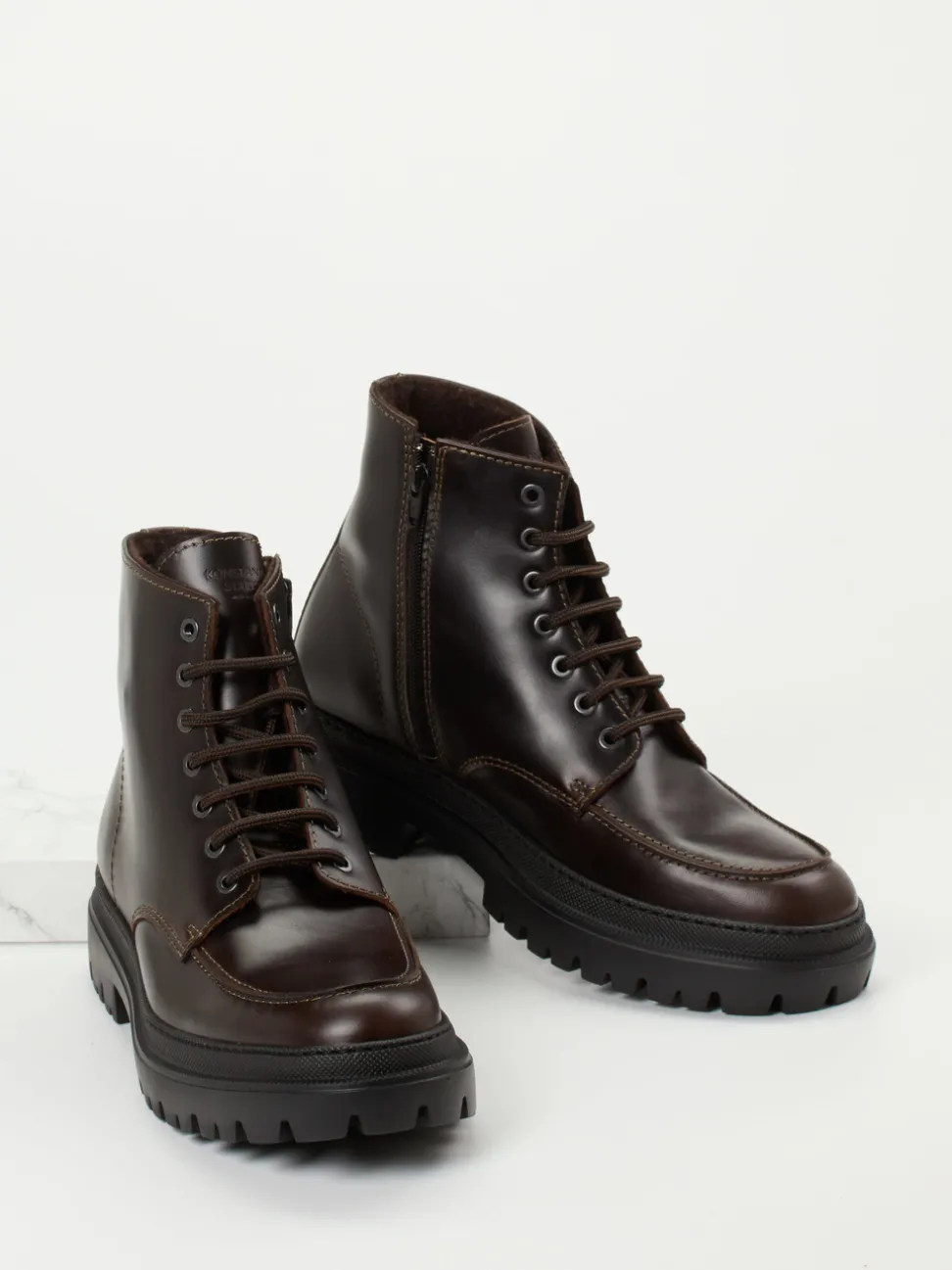 Konstantin Starke – Schnürboots aus Fettleder braun