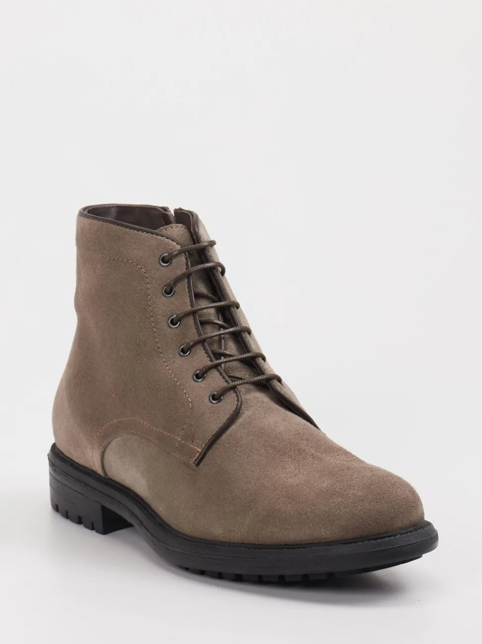 Konstantin Starke – Schnürboots aus Veloursleder taupe
