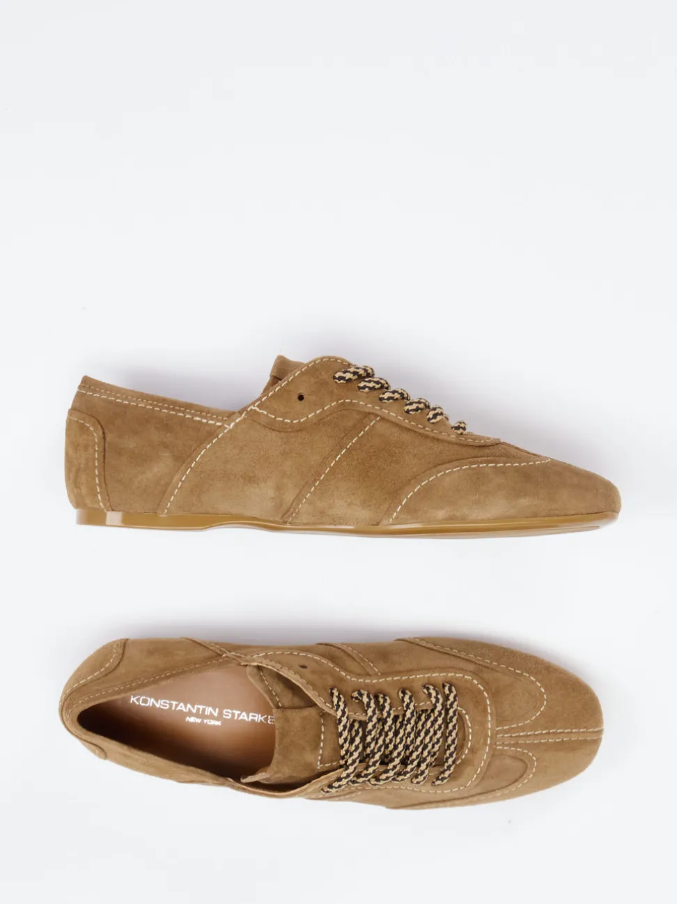 Konstantin Starke – Schnürschuh aus Veloursleder cognacbraun