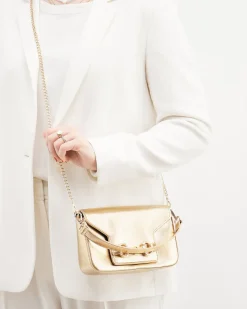 Konstantin Starke – Schultertasche aus Metallicleder Gold