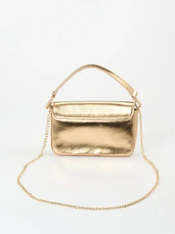 Konstantin Starke – Schultertasche aus Metallicleder Gold