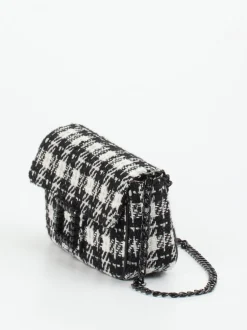 Konstantin Starke – Schultertasche aus Textil Bouclé schwarz