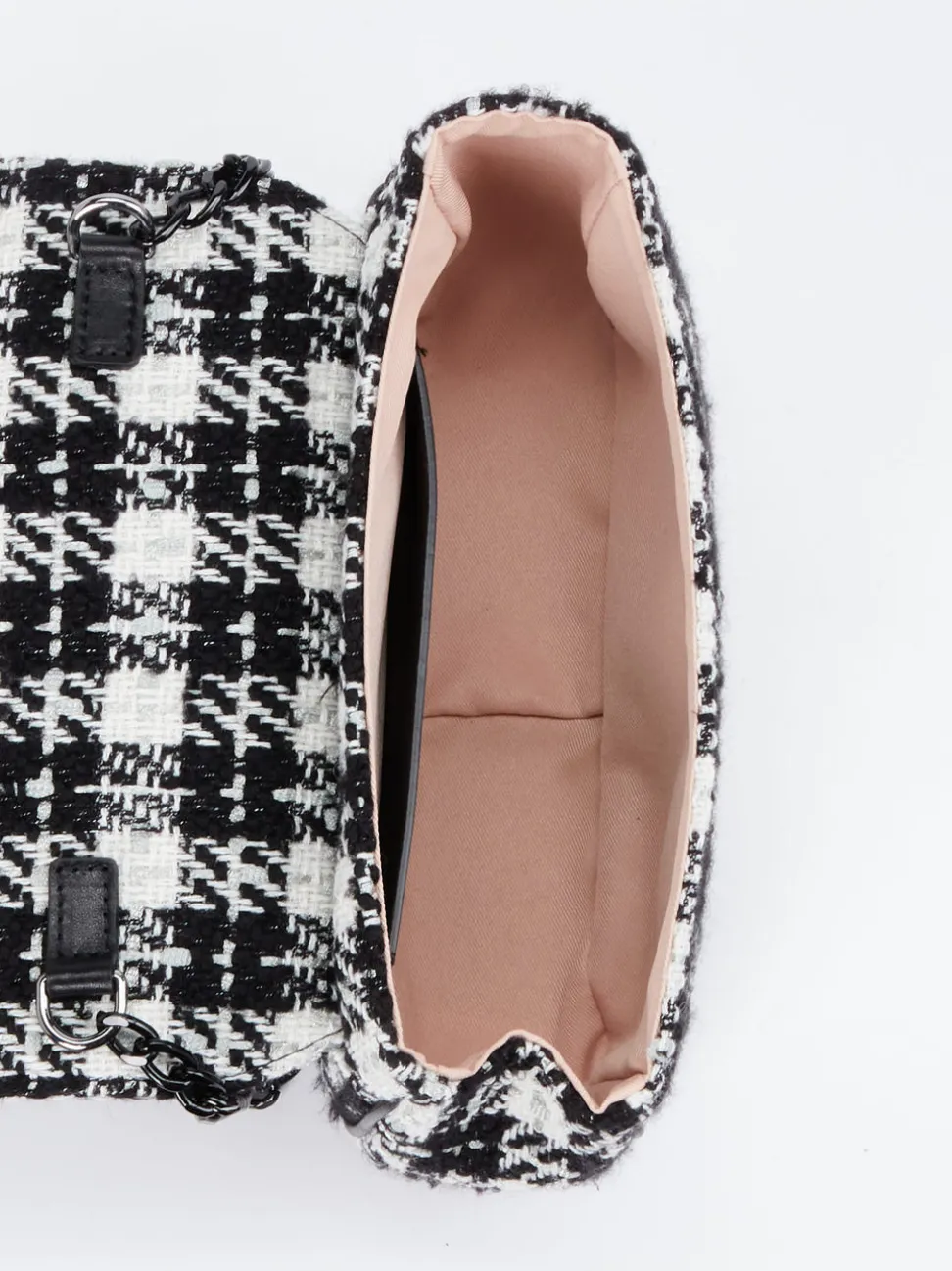 Konstantin Starke – Schultertasche aus Textil Bouclé schwarz