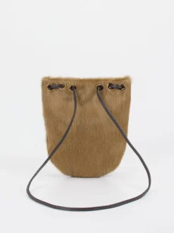 Konstantin Starke – Schultertasche aus Fell hellbraun
