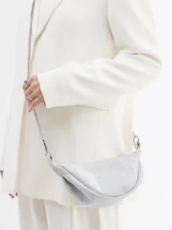 Konstantin Starke – Schultertasche aus Leder silber