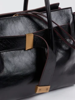 Konstantin Starke – Schultertasche aus Lackleder Schwarz