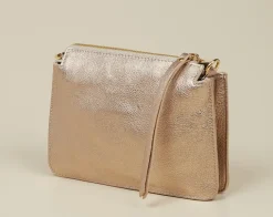 Konstantin Starke – Schultertasche aus Metallicleder Roségold