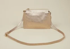 Konstantin Starke – Schultertasche aus Metallicleder Roségold