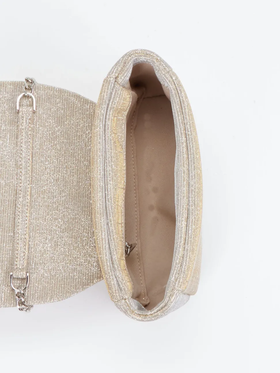 Konstantin Starke – Schultertasche aus Textil Champagnergold