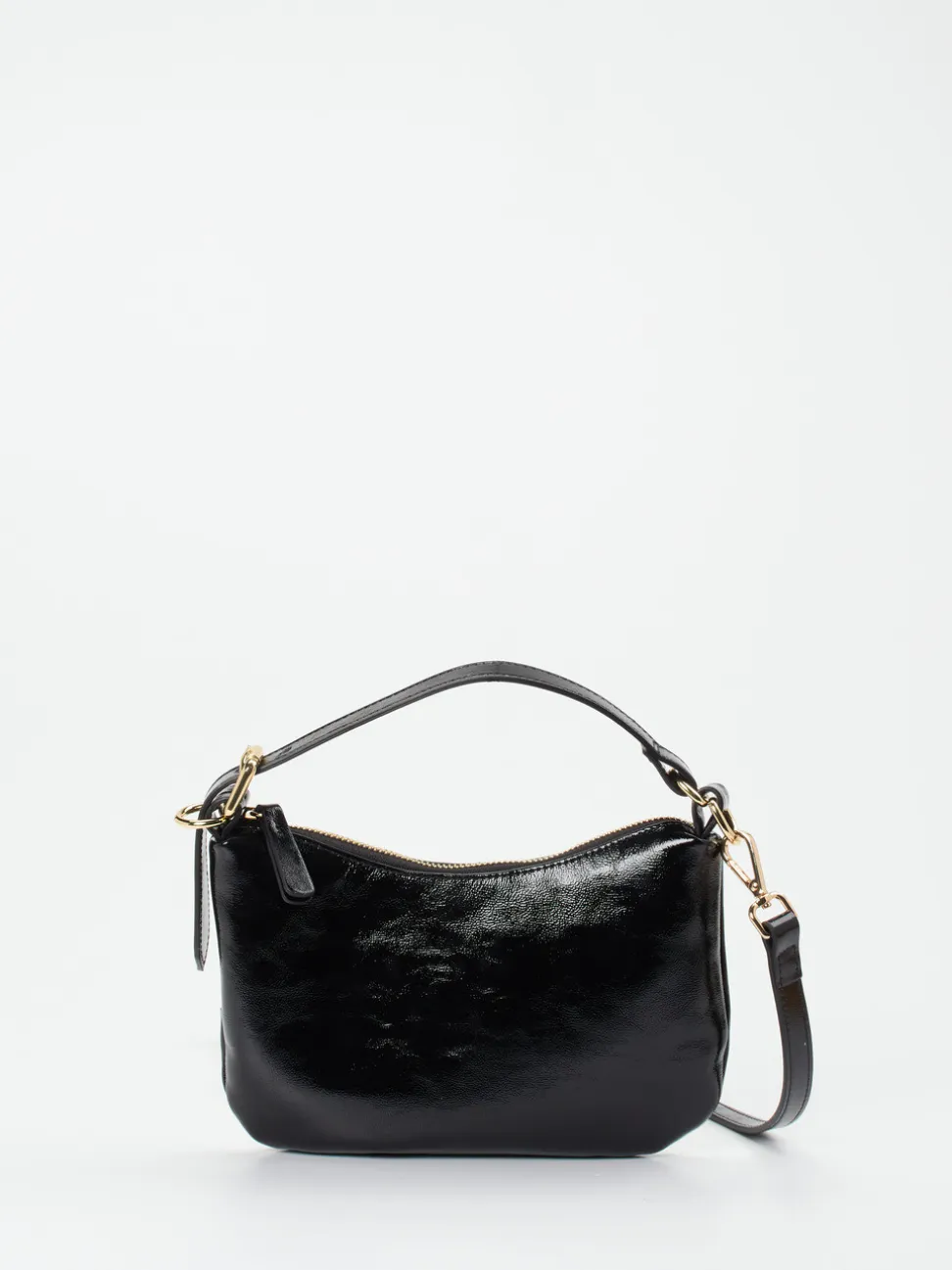 Konstantin Starke – Schultertasche aus Lackleder Schwarz