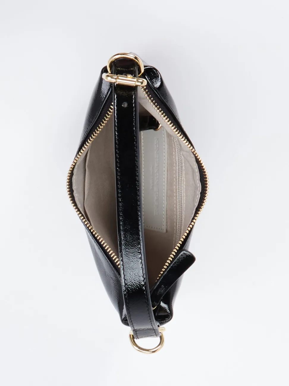 Konstantin Starke – Schultertasche aus Lackleder Schwarz