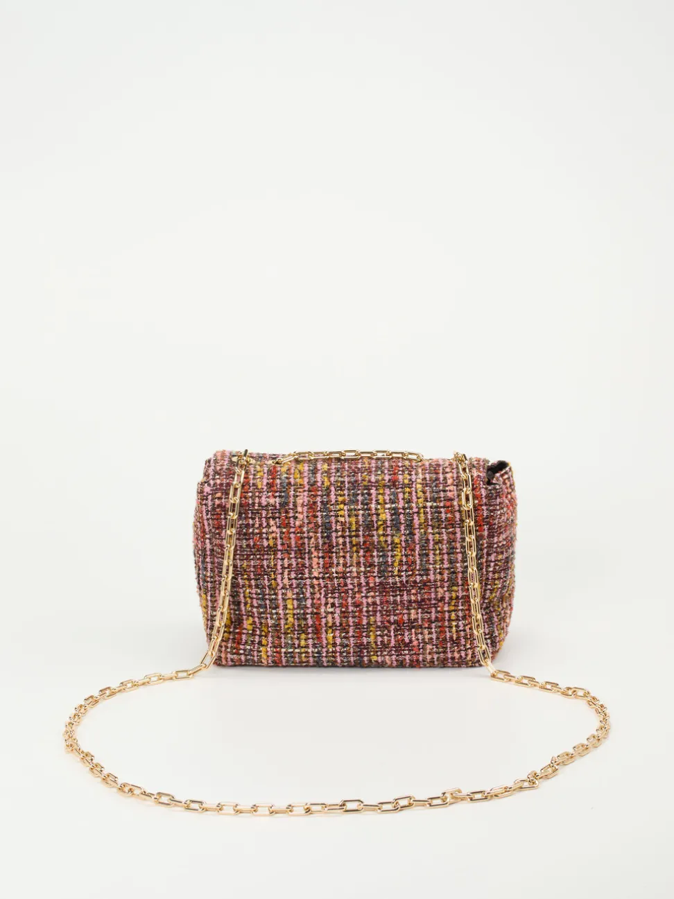 Konstantin Starke – Schultertasche aus Bouclé-Stoff bordeauxrot