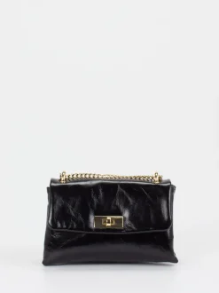 Konstantin Starke – Schultertasche aus Lackleder Schwarz
