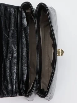 Konstantin Starke – Schultertasche aus Lackleder Schwarz