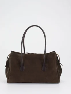 Konstantin Starke – Shopper Bag aus Veloursleder Dunkelbraun