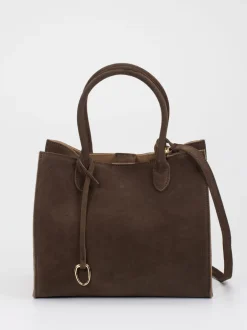 Konstantin Starke – Shopper aus Veloursleder Dunkelbraun