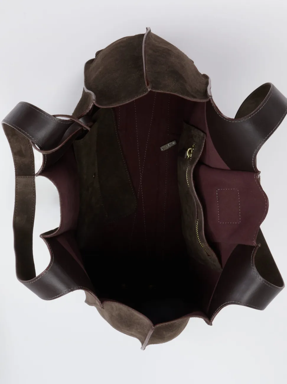 Konstantin Starke – Shopper aus Veloursleder Dunkelbraun