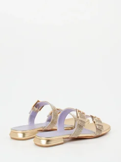 Konstantin Starke – Slides aus Metallic mit Strassbesatz