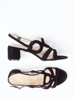Konstantin Starke – Slingback-Sandale aus Veloursleder Schwarz