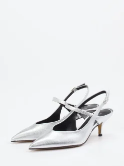 Konstantin Starke – Slingback-Pumps aus Metallicleder silber