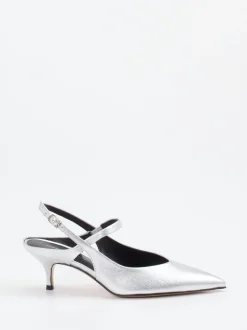 Konstantin Starke – Slingback-Pumps aus Metallicleder silber