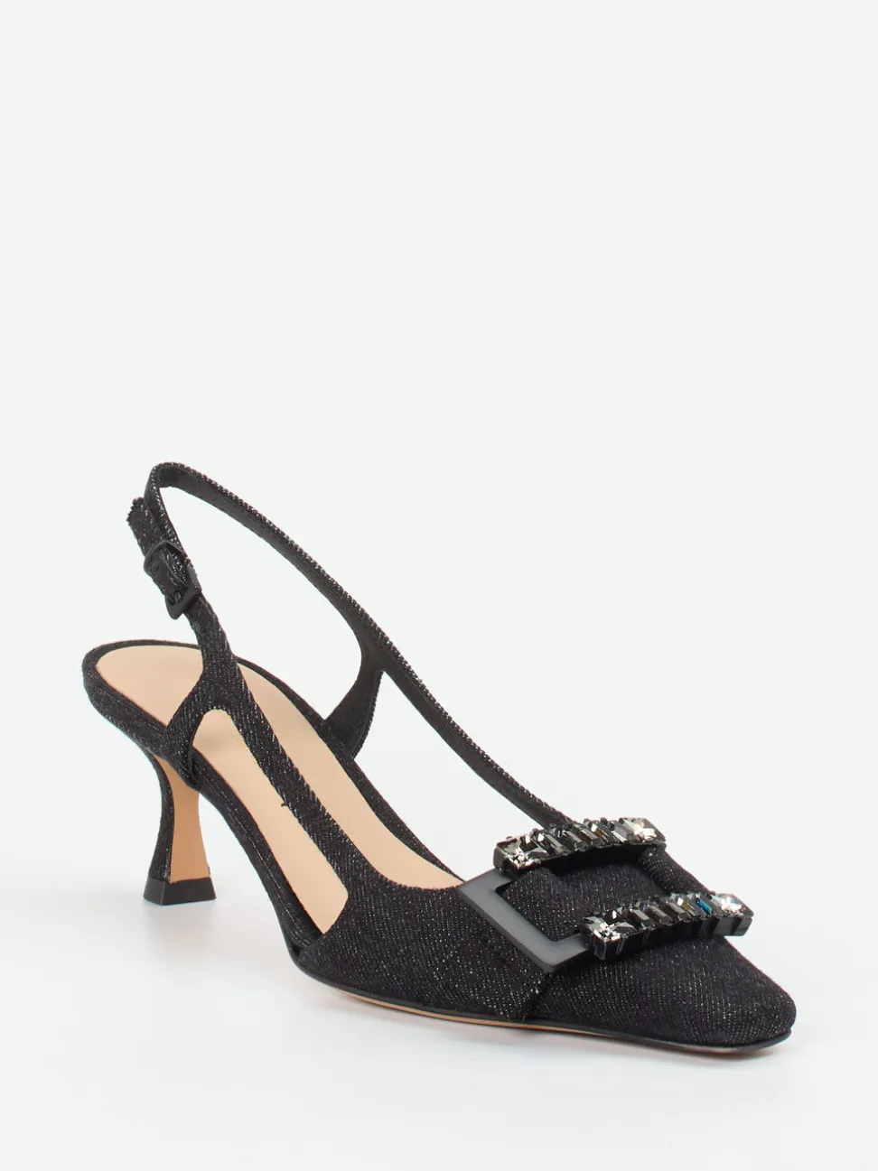 Konstantin Starke – Slingback-Pumps aus Textil schwarz