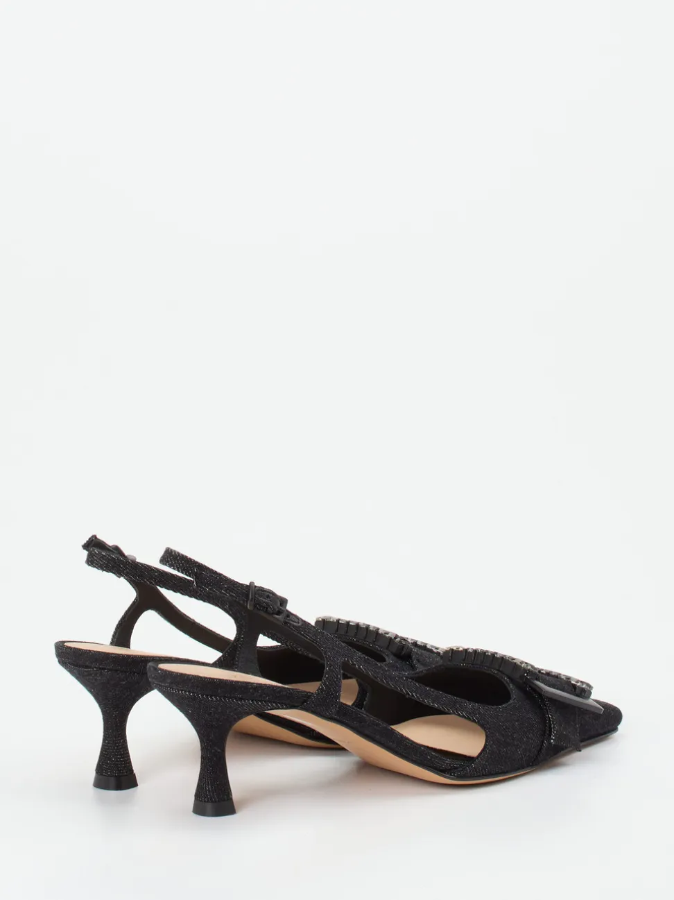 Konstantin Starke – Slingback-Pumps aus Textil schwarz