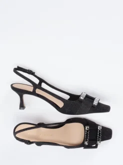 Konstantin Starke – Slingback-Pumps aus Textil schwarz