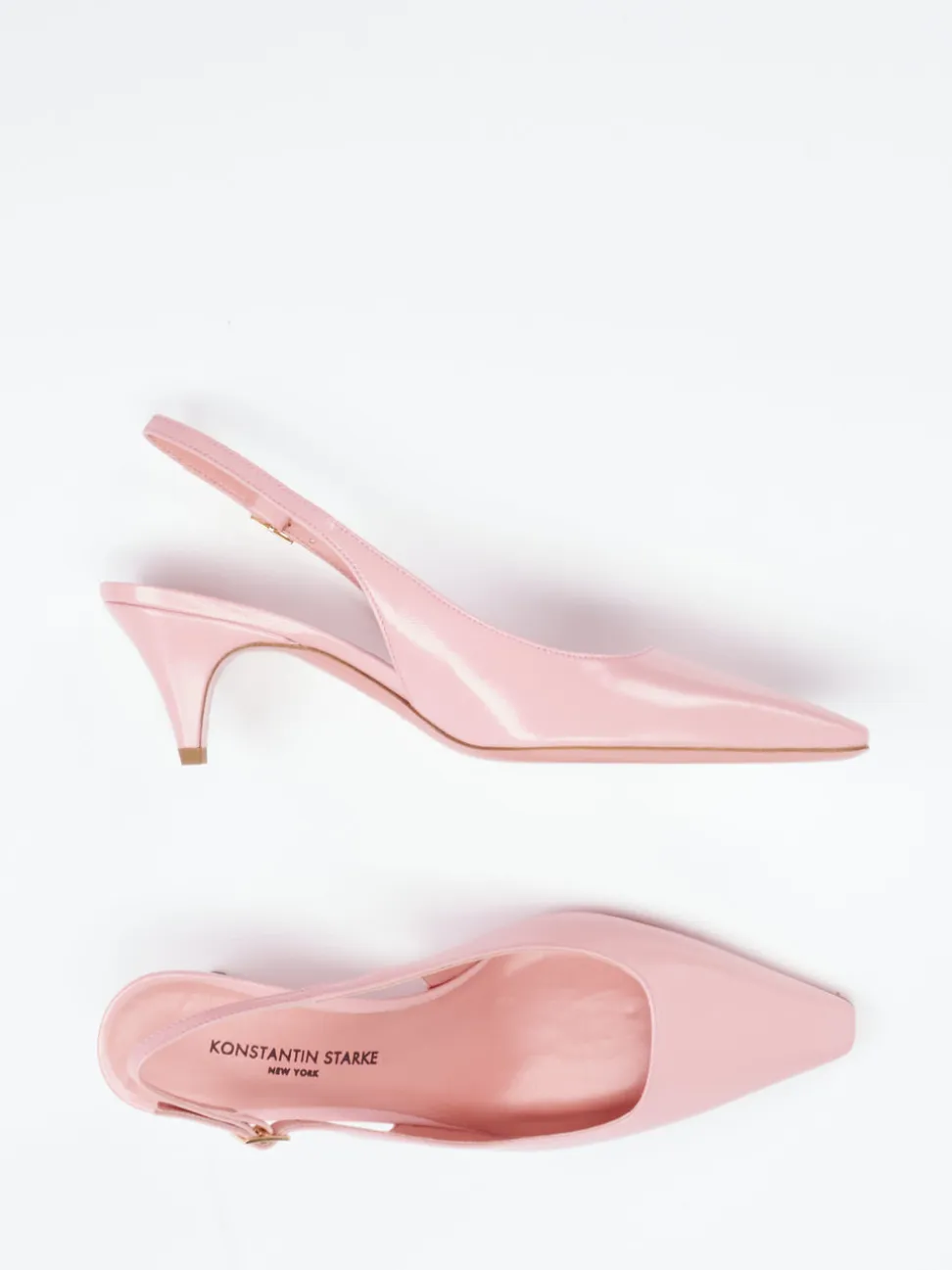 Konstantin Starke – Slingback-Pumps aus Lackleder Rosa