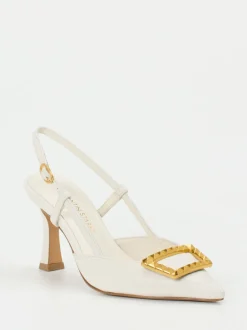 Konstantin Starke – Slingback-Pumps aus Lammleder Weiß