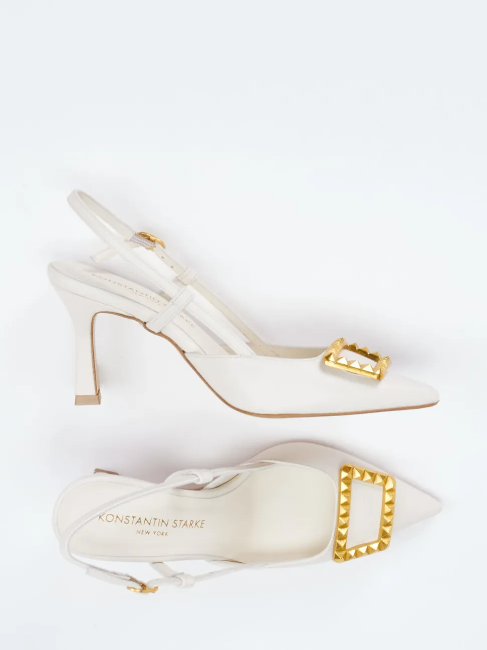 Konstantin Starke – Slingback-Pumps aus Lammleder Weiß