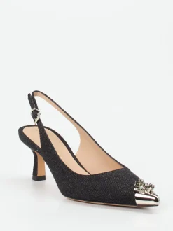 Konstantin Starke – Slingback-Pumps aus Glitzertextil Schwarz