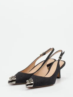 Konstantin Starke – Slingback-Pumps aus Glitzertextil Schwarz