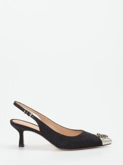 Konstantin Starke – Slingback-Pumps aus Glitzertextil Schwarz