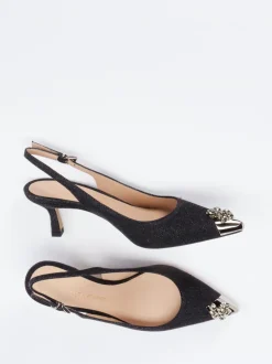 Konstantin Starke – Slingback-Pumps aus Glitzertextil Schwarz