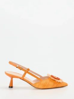 Konstantin Starke – Slingback-Pumps aus Textil Baststruktur